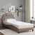 Produktbild 4 för Sängram med LED-belysning cappuccino 90x190 cm konstläder