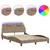 Produktbild 2 för Sängram med LED-belysning cappuccino 140x190 cm konstläder