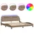 Produktbild 2 för Sängram med LED-belysning cappuccino 200x200 cm konstläder
