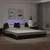 Produktbild 2 för Sängram med LED-belysning svart och vit 200x200 cm konstläder