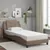 Produktbild 4 för Sängram med LED-belysning cappuccino 90x190 cm konstläder