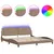 Produktbild 2 för Sängram med LED-belysning cappuccino 200x200 cm konstläder