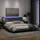 Sängram med LED-belysning mörkgrå 180x200 cm tyg