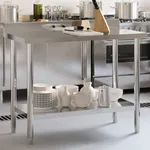Arbetsbord med stänkskydd 110x55x93 cm rostfritt stål