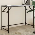 Skrivbord grå sonoma 100x45x76 cm trä pulverlackerat stål