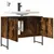 Produktbild 4 för Tvättställsskåp rökfärgad ek 80x33x60 cm konstruerat trä