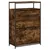 Produktbild 4 för Skohylla rökfärgad ek 75x34x112 cm konstruerat trä