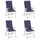 Stolsdynor för stolar med hög rygg 4 st marinblå tyg