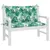 Produktbild 3 för Bänkdynor för trädgården 2st bladmönster 100x50x7cm oxfordtyg