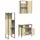 Badrumsmöbler set 3 delar sonoma-ek konstruerat trä