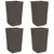 Produktbild 2 för Odlingslådor 4 st brun 32,5x32,5x57 cm PP