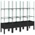 Produktbild 5 för Odlingslåda med spaljé svart 160x40x142,5 cm PP