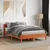 Produktbild 3 för Sängram med huvudgavel vaxbrun 135x190 cm massiv furu