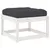 Produktbild 2 för Fotpall med dyna för trädgården vit 63,5x63,5x38 cm massiv furu