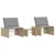 Produktbild 2 för Solsängar 2 st med bord beige konstrotting