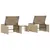 Produktbild 8 för Solsängar 2 st med bord beige konstrotting