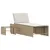 Produktbild 5 för Solsängar 2 st med bord beige konstrotting