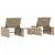Produktbild 8 för Solsängar 2 st med bord beige konstrotting