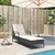 Produktbild 3 för Solsäng med dyna svart 63x200x81 cm konstrotting