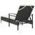 Produktbild 6 för Solsäng med dyna svart 63x200x81 cm konstrotting