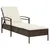 Produktbild 2 för Solsäng med dyna brun 63x200x81 cm konstrotting