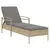 Produktbild 2 för Solsäng med dyna beige 63x200x81 cm konstrotting