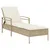 Produktbild 2 för Solsäng med dyna beige 63x200x81 cm konstrotting