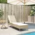 Produktbild 3 för Solsäng med dyna beige 63x200x81 cm konstrotting