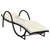 Produktbild 2 för Solsäng med dyna svart 60x199x42 cm konstrotting