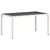 Produktbild 2 för Trädgårdsbord med glasskiva vit 150x90x75 cm konstrotting
