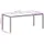 Trädgårdsbord med glasskiva vit 190x90x75 cm konstrotting