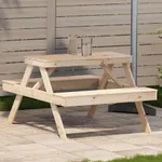 Picknickbord 105x134x75 cm massivt trä