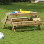 Picknickbord för barn 88x97x52 cm massiv impregnerad furu