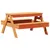 Produktbild 2 för Picknickbord för barn vaxad brun 88x97x52 cm massiv furu