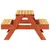 Produktbild 5 för Picknickbord för barn vaxad brun 88x97x52 cm massiv furu