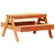 Produktbild 6 för Picknickbord för barn vaxad brun 88x97x52 cm massiv furu