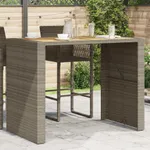 Trädgårdsbord med topp akaciaträ grå 145x80x110 cm konstrotting