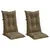 Produktbild 3 för Stolsdynor högt ryggstöd 2 st melerad taupe 120x50x7 cm tyg