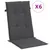 Produktbild 2 för Stolsdynor högt ryggstöd 6 st melerad antracit 120x50x4 cm tyg