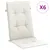 Produktbild 2 för Stolsdynor högt ryggstöd 6 st melerad gräddvit 120x50x4 cm tyg