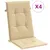 Produktbild 2 för Stolsdynor högt ryggstöd 4 st melerad beige 120x50x4 cm tyg