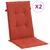 Produktbild 2 för Stolsdynor högt ryggstöd 2 st melerad röd 120x50x4 cm tyg