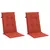 Produktbild 3 för Stolsdynor högt ryggstöd 2 st melerad röd 120x50x4 cm tyg