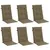 Produktbild 3 för Stolsdynor högt ryggstöd 6 st melerad taupe 120x50x4 cm tyg