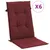 Produktbild 2 för Stolsdynor högt ryggstöd 6 st melerad vinröd 120x50x4 cm tyg
