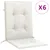 Produktbild 2 för Stolsdynor lågt ryggstöd 6 st melerad gräddvit 100x50x4 cm tyg