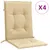Produktbild 2 för Stolsdynor lågt ryggstöd 4 st melerad beige 100x50x4 cm tyg