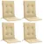 Produktbild 3 för Stolsdynor lågt ryggstöd 4 st melerad beige 100x50x4 cm tyg