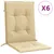 Produktbild 2 för Stolsdynor lågt ryggstöd 6 st melerad beige 100x50x4 cm tyg
