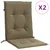 Produktbild 2 för Stolsdynor lågt ryggstöd 2 st melerad taupe 100x50x4 cm tyg